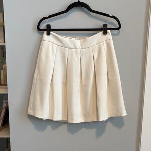 Banana Republic Pleated Cream Skater Skirt